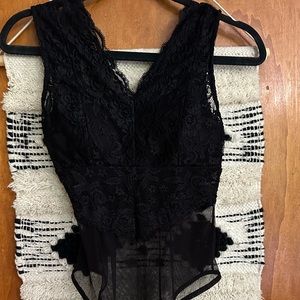 Black lace bodysuit